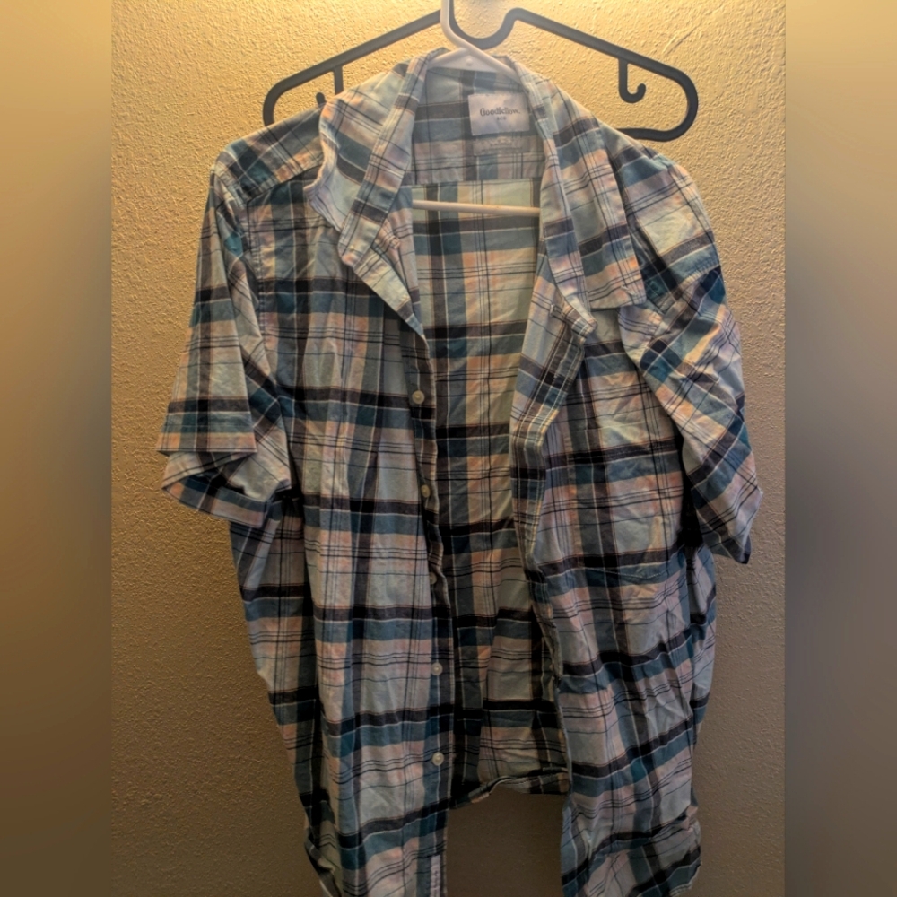 Men's Blue Plaid Shirt